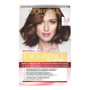 L'Oréal Paris Excellence Creme Triple Protection 48 ml barva na vlasy pro ženy 5,3 Natural Light Golden Brown na barvené vlasy; na všechny typy vlasů