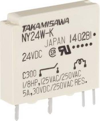 Úzké miniaturní relé série NY Takamisawa NY-24W-K-IE, 5 A 125 V/DC/270 V/AC 750 VA/90 W