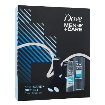 Dove Men + Care Self Care Gift Set dárková kazeta sprchový gel Men+Care Clean Comfort 250 ml + antiperspirant Men+Care Clean Comfort 150 ml + ponožky