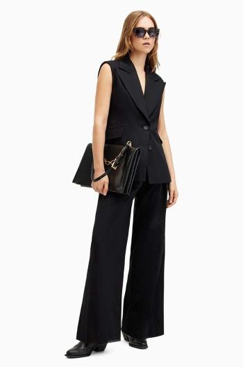 Bavlněné kalhoty AllSaints HALLY TROUSER černá barva, široké, high waist, W010QA