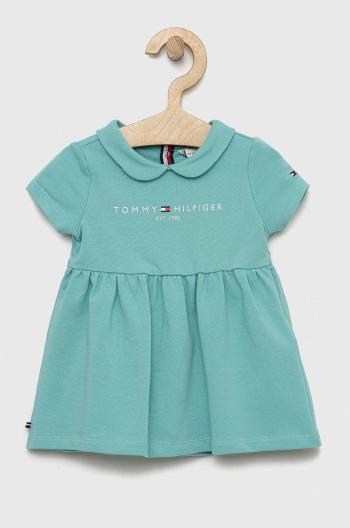 Kojenecká sukýnka Tommy Hilfiger tyrkysová barva, mini, áčková