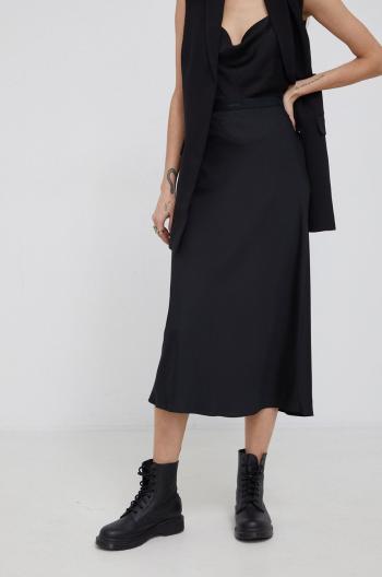 Sukně Calvin Klein černá barva, midi, áčková