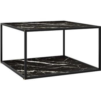 Čajový stolek černý s černým mramorovým sklem 90 × 90 × 50 cm (322914)