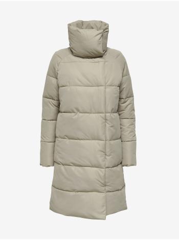Béžový dámský prošívaný zimní kabát s límcem ONLY New June