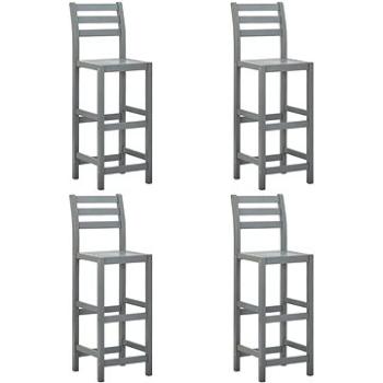 Barové stoličky 4 ks šedé masivní akáciové dřevo (312418)