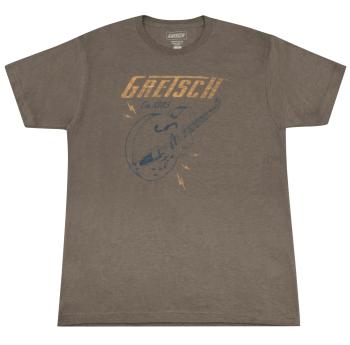 Gretsch Lightning Bolt T-Shirt Brown S