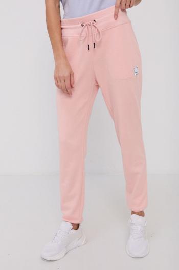 Kalhoty Dkny dámské, růžová barva, hladké