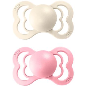 BIBS Supreme Natural Rubber Size 2: 6+ months dudlík Ivory / Baby Pink 2 ks