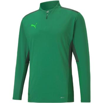 Puma TEAMCUP 1/4 ZIP TOP Pánská tréninková mikina, zelená, velikost