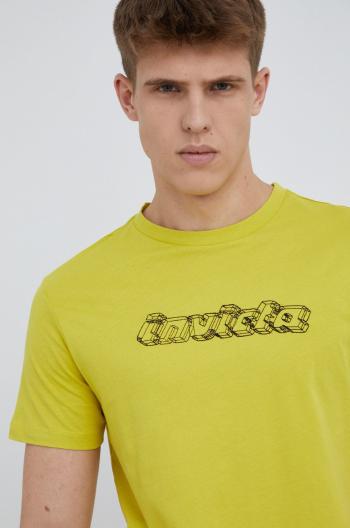 Bavlněné tričko Invicta zelená barva, s aplikací