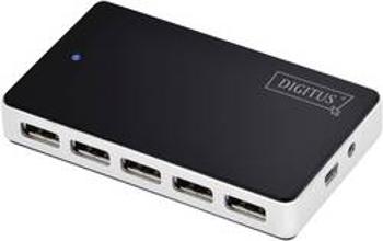 USB 2.0 hub Digitus DA-70229, 10 portů, černá, stříbrná