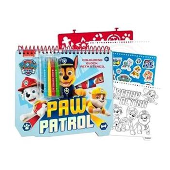 Blok + fixy 4ks se šablonami se samolepkami Paw Patrol/Tlapková patrola (3800157263603)