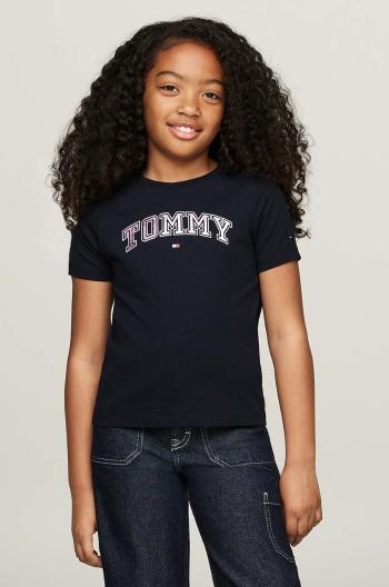 Dětské bavlněné tričko Tommy Hilfiger tmavomodrá barva, KG0KG08064