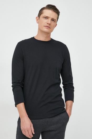 Bavlněné tričko s dlouhým rukávem GAP černá barva