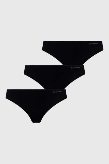 Tanga Calvin Klein Underwear 3-pack černá barva, 000QD3558E