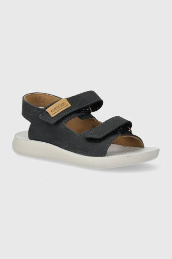 Dětské nubukové sandály Geox SANDAL LIGHTFLOPPY tmavomodrá barva