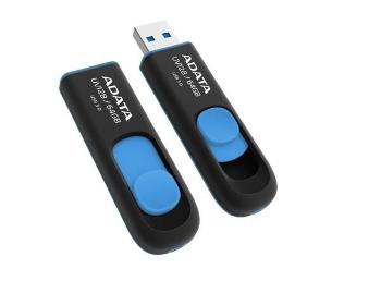 ADATA Flash Disk 256GB UV128, USB 3.1 Dash Drive (R:90/W:40 MB/s) černá/modrá