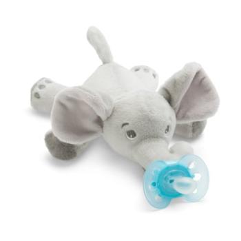 Philips Avent dudlík se zvířátkem SCF348/13 Snuggle slon + ultra soft tyrkysový