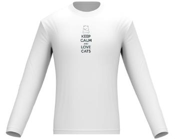 Pánské tričko dlouhý rukáv love cats