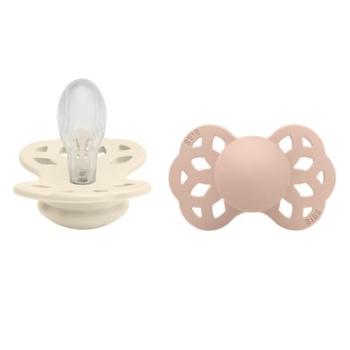 BIBS® Dudlík Infinity 6-18 měsíců Ivory & Blush 2 ks.