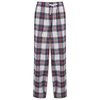 SF (Skinnifit) Dámské flanelové pyžamové kalhoty - Bílá / růžová | XL