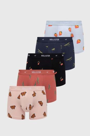 Boxerky Hollister Co. 5-pack pánské, červená barva