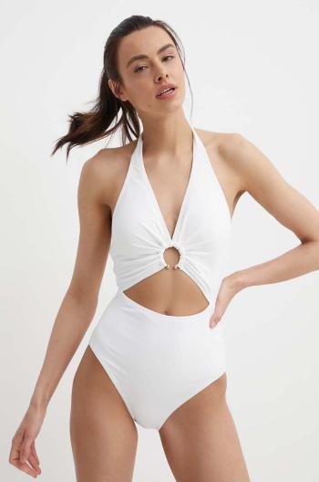 Jednodílné plavky MICHAEL Michael Kors HALTER ONE PIECE bílá barva, mírně vyztužený košík, MM2R243