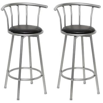 Barové stoličky 2 ks černé umělá kůže (60561)