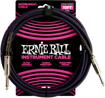 Ernie Ball Braided Instrument Cable 10' Purple Black