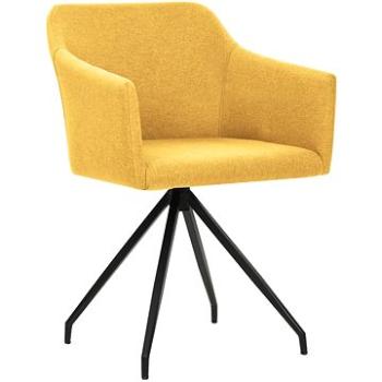 Otočné jídelní židle 2 ks hořčicově žluté textil (323079)