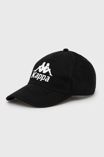 Bavlněná čepice Kappa černá barva, s aplikací