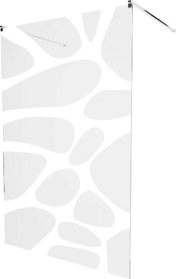 MEXEN/S KIOTO samostatně stojící sprchová zástěna 120 x 200 cm, transparent/bílá vzor 8 mm, chrom 800-120-002-01-97