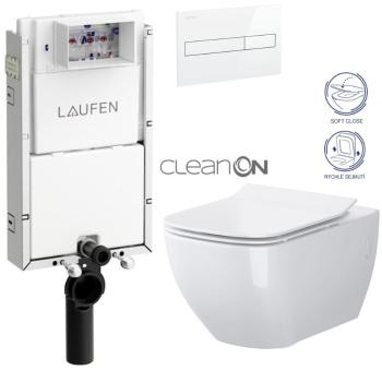 LAUFEN Podomít. systém LIS TW1 SET s bílým tlačítkem + WC CERSANIT VIRGO CLEANON + SEDÁTKO H8946630000001BI ME1