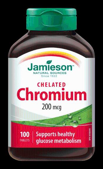 Jamieson Chrom 200 mcg v chelátové formě 100 tablet
