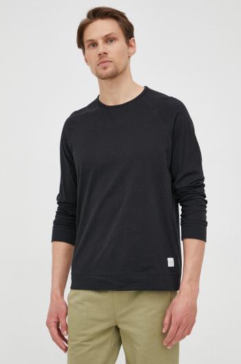 Bavlněné tričko s dlouhým rukávem Paul Smith černá barva, hladký