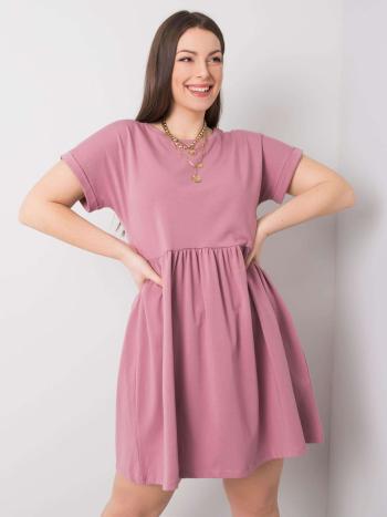 TMAVĚ RŮŽOVÉ DÁMSKÉ BASIC ŠATY RV-SK-6292.09P-PINK Velikost: 3XL