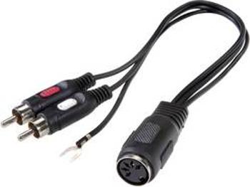 Cinch / konektor DIN audio Y adaptér SpeaKa Professional SP-7869832, černá