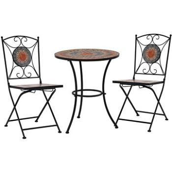 3dílný mozaikový bistro set keramický oranžovo-šedý  279691 279691 (279691)