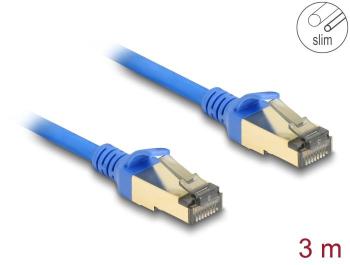 Delock Síťový kabel RJ45, Cat.8.1, F/FTP, tenký, 3 m, modrý