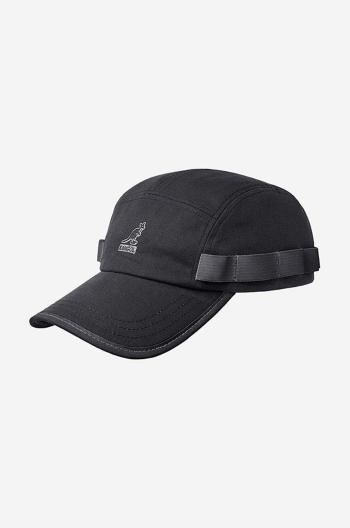 Bavlněná baseballová čepice Kangol Wax Utility 5 Panel černá barva, s aplikací, K5329-BLACK