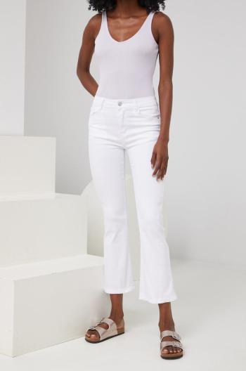 Džíny Answear Lab dámské, bílá barva, medium waist