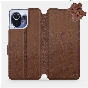 Kožené flip pouzdro Xiaomi Mi 11 - Hnědé -  Brown Leather (5903516622221)