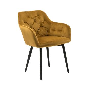 Sametová židle – žlutá