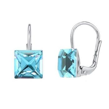 SILVEGO stříbrné náušnice se Swarovski&reg; Crystals Aquamarine