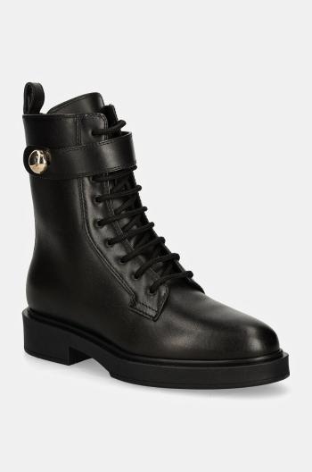 Kožené kotníkové boty Furla Sfera Army Boot dámské, černá barva, na plochém podpatku, YI46SFE WU0000 O6000