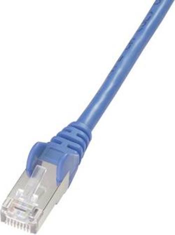 Patch kabel CAT 5e SF/UTP RJ 45, vidlice ⇔ vidlice, 10 m, modrý