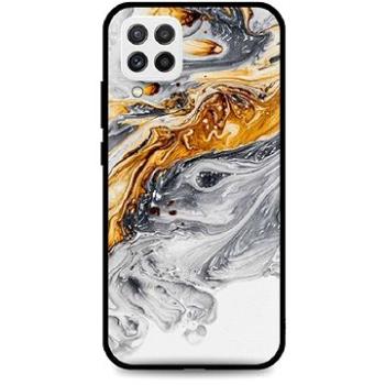 TopQ LUXURY Samsung A12 pevný Marble šedo-zlatý 57622 (Sun-57622)