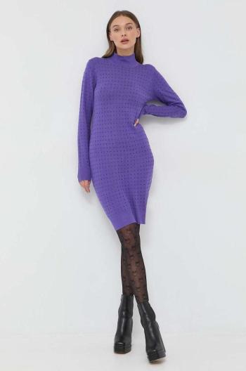 Šaty Karl Lagerfeld fialová barva, mini
