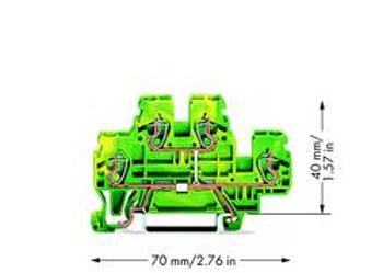 Dvojitá svorka ochranného vodiče WAGO 870-507, osazení: Terre, pružinová svorka, 5 mm, zelená, žlutá, 50 ks