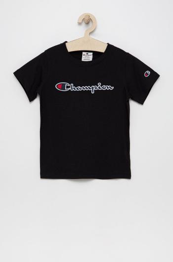 Dětské bavlněné tričko Champion 404336 černá barva